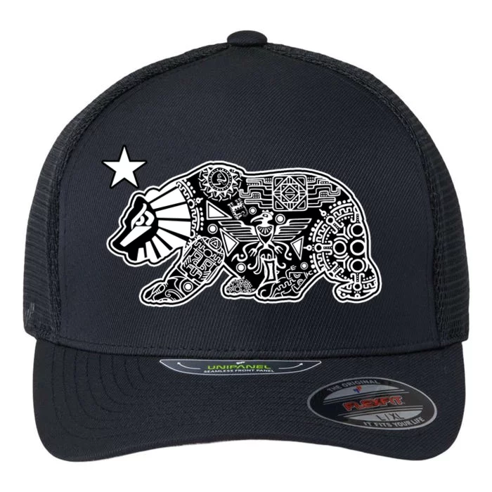 California Republic Aztec Bear Flexfit Unipanel Trucker Cap