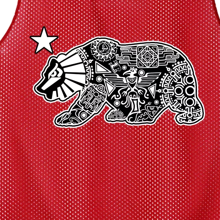 California Republic Aztec Bear Mesh Reversible Basketball Jersey Tank