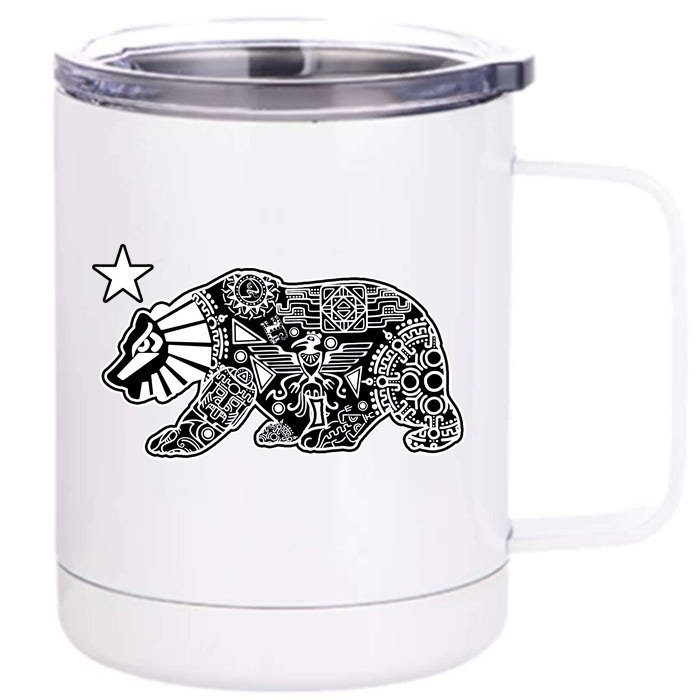 California Republic Aztec Bear Front & Back 12oz Stainless Steel Tumbler Cup