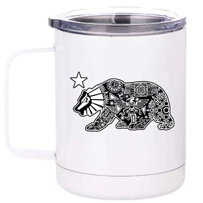 California Republic Aztec Bear Front & Back 12oz Stainless Steel Tumbler Cup