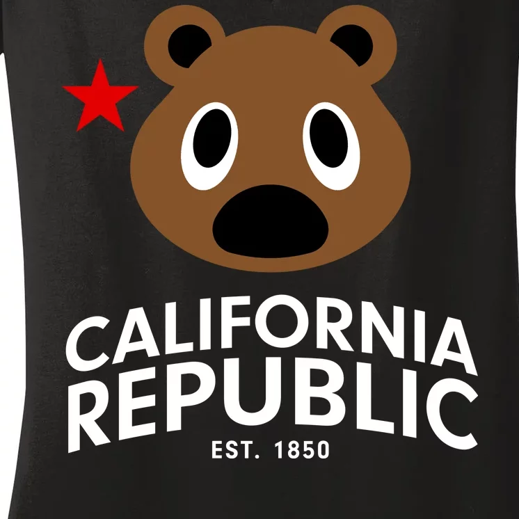 California Republic Bear Est. 1850 Women's V-Neck T-Shirt