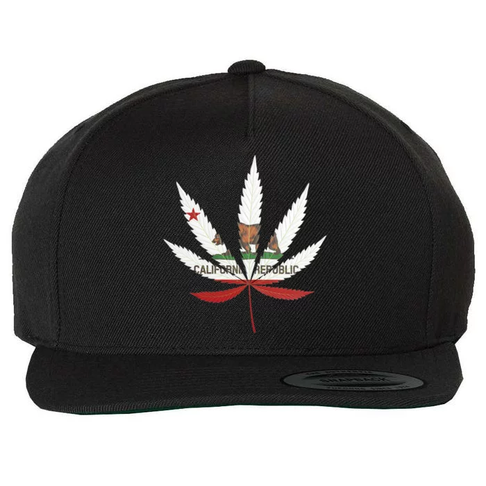 California Republic: Cali Weed Wool Snapback Cap