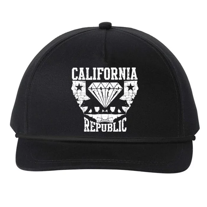 California Republic Diamond State Bear Snapback Five-Panel Rope Hat