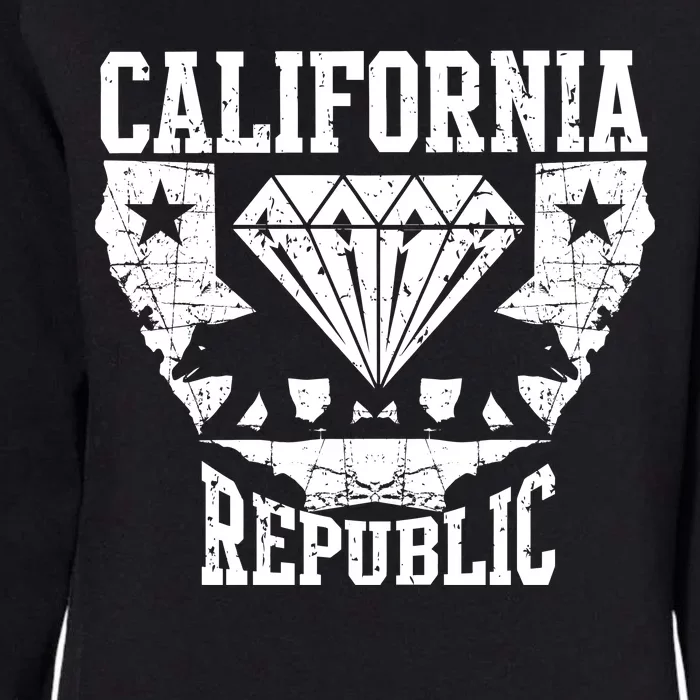 California Republic Diamond State Bear Womens California Wash Sweatshirt