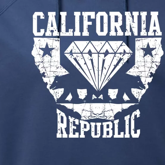 California Republic Diamond State Bear Performance Fleece Hoodie