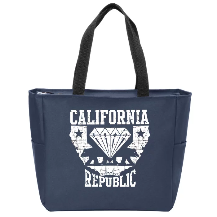 California Republic Diamond State Bear Zip Tote Bag