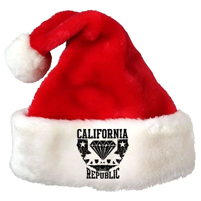 California Republic Diamond State Bear Premium Christmas Santa Hat