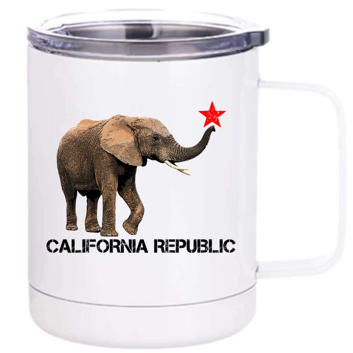 California Republic Elephant Front & Back 12oz Stainless Steel Tumbler Cup