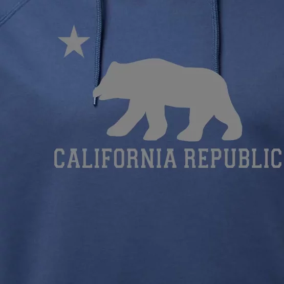 California Republic Grey Style Performance Fleece Hoodie