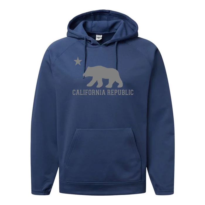 California Republic Grey Style Performance Fleece Hoodie