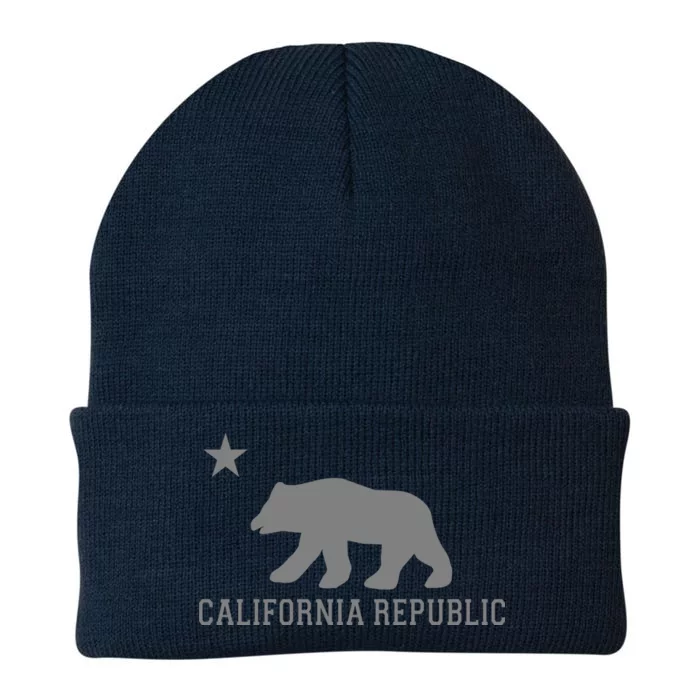 California Republic Grey Style Knit Cap Winter Beanie