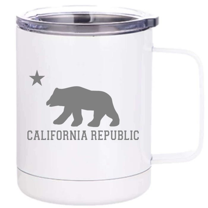 California Republic Grey Style Front & Back 12oz Stainless Steel Tumbler Cup