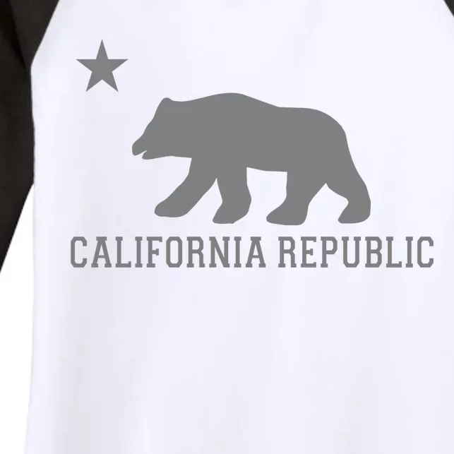 California Republic Grey Style Women's Tri-Blend 3/4-Sleeve Raglan Shirt