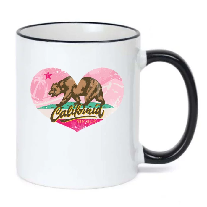 California Republic Heart Black Color Changing Mug