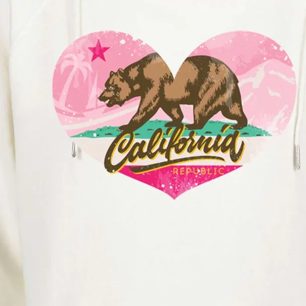 California Republic Heart Womens Funnel Neck Pullover Hood