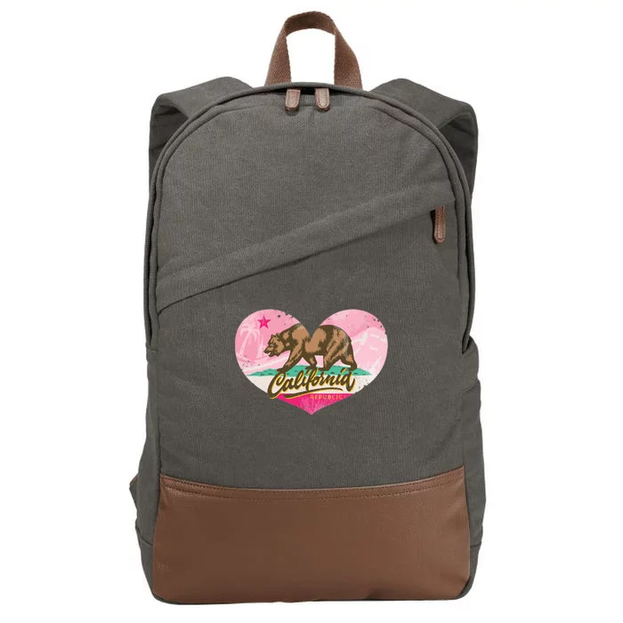 California Republic Heart Cotton Canvas Backpack