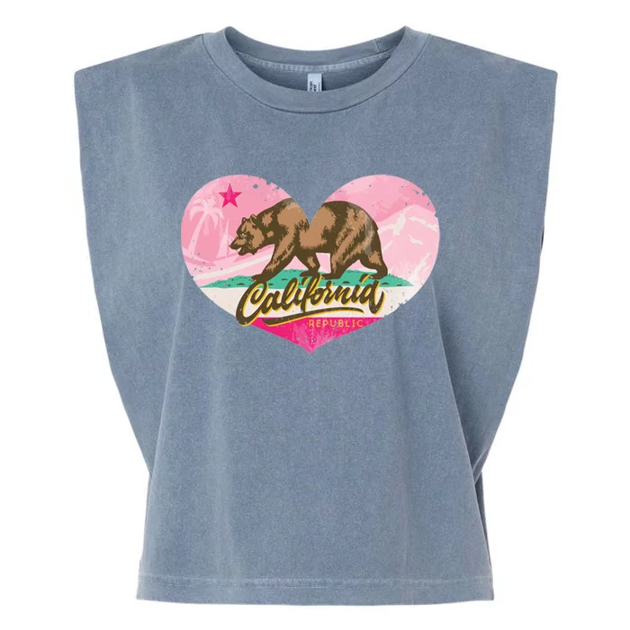 California Republic Heart Garment-Dyed Women's Muscle Tee