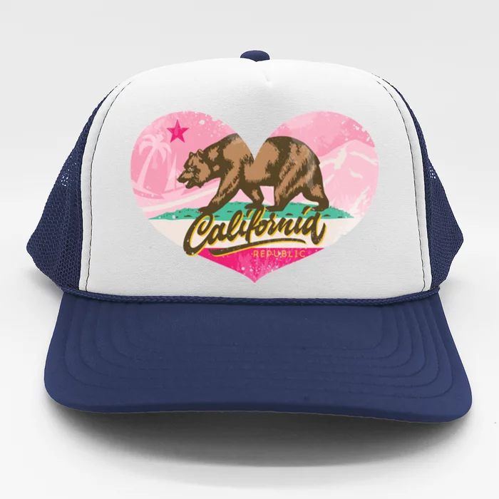 California Republic Heart Trucker Hat