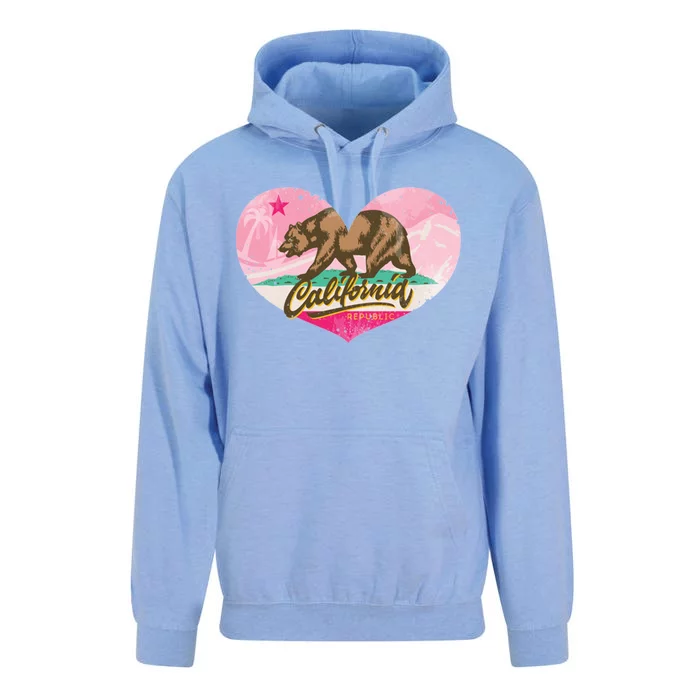 California Republic Heart Unisex Surf Hoodie