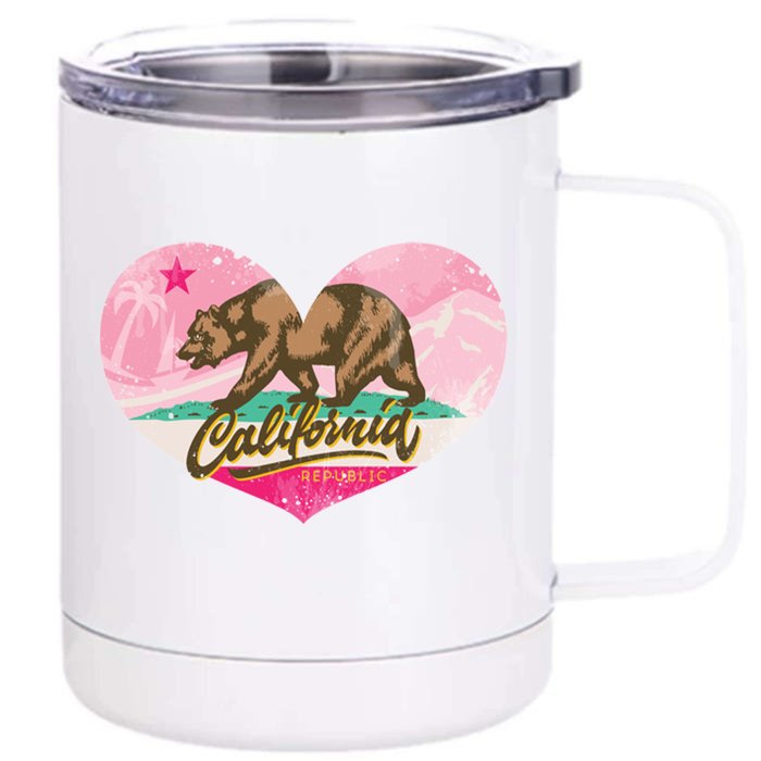 California Republic Heart Front & Back 12oz Stainless Steel Tumbler Cup