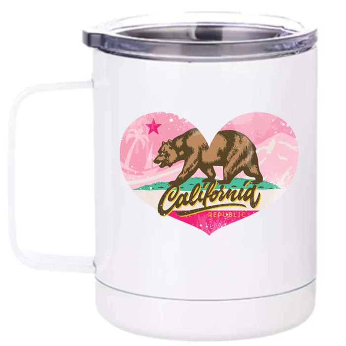 California Republic Heart Front & Back 12oz Stainless Steel Tumbler Cup