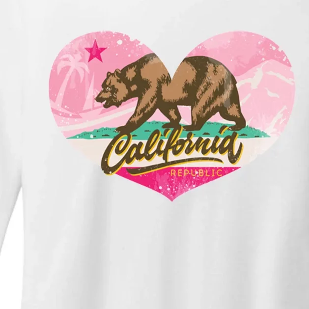 California Republic Heart Womens CVC Long Sleeve Shirt