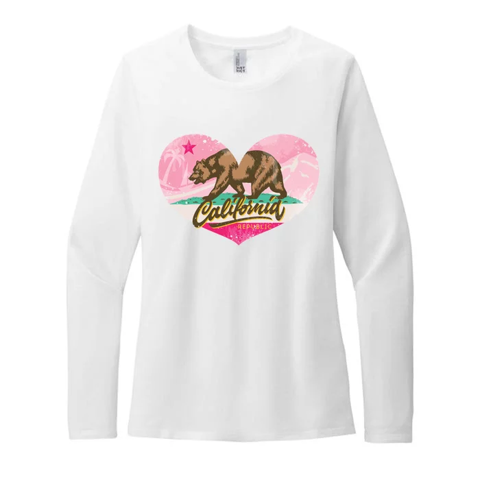 California Republic Heart Womens CVC Long Sleeve Shirt