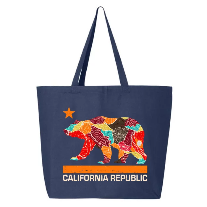 California Republic Logo Flower Floral Pattern Bear 25L Jumbo Tote