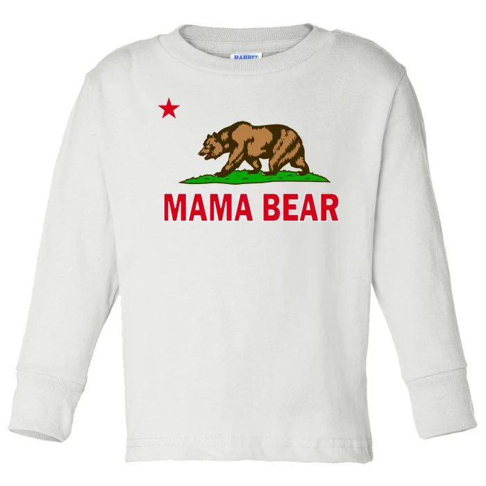 California Republic Mama Bear Toddler Long Sleeve Shirt