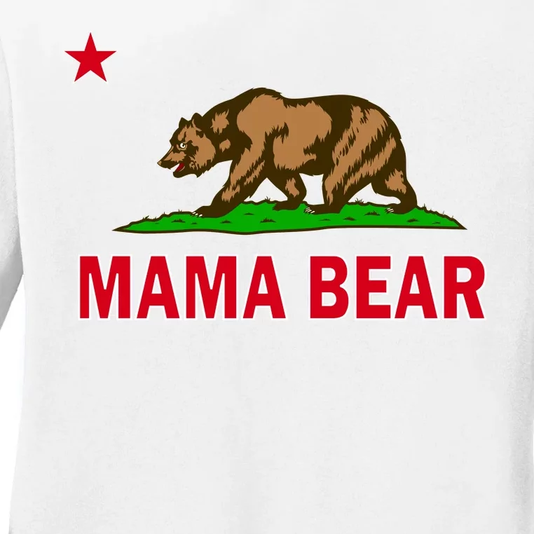 California Republic Mama Bear Ladies Long Sleeve Shirt