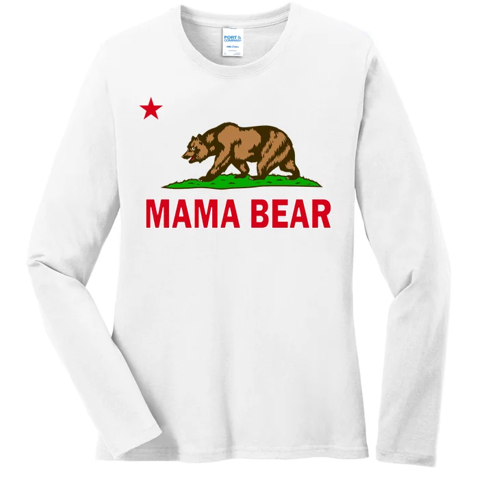 California Republic Mama Bear Ladies Long Sleeve Shirt