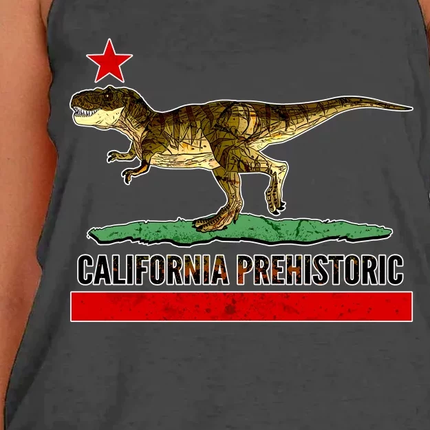 California Republic Prehistoric T-Rex Women's Knotted Racerback Tank