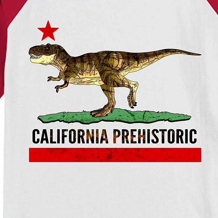 California Republic Prehistoric T-Rex Kids Colorblock Raglan Jersey