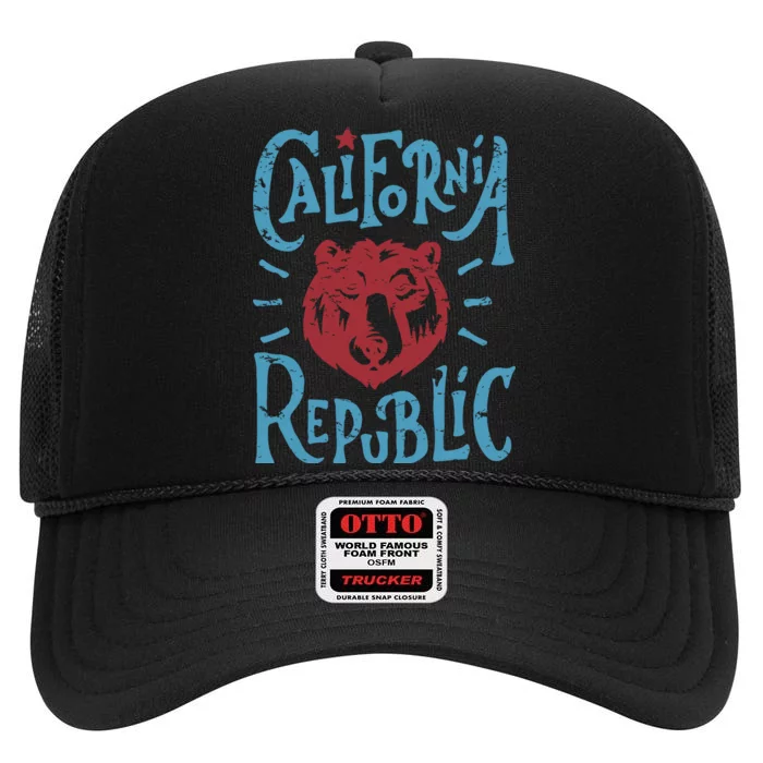 California Republic Vintage High Crown Mesh Trucker Hat