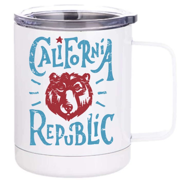 California Republic Vintage Front & Back 12oz Stainless Steel Tumbler Cup