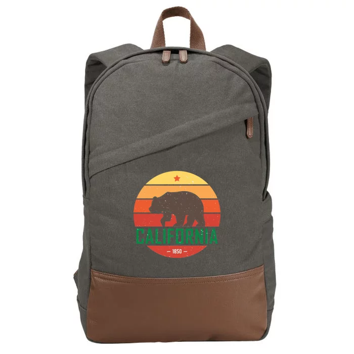 California Retro Circle Cotton Canvas Backpack