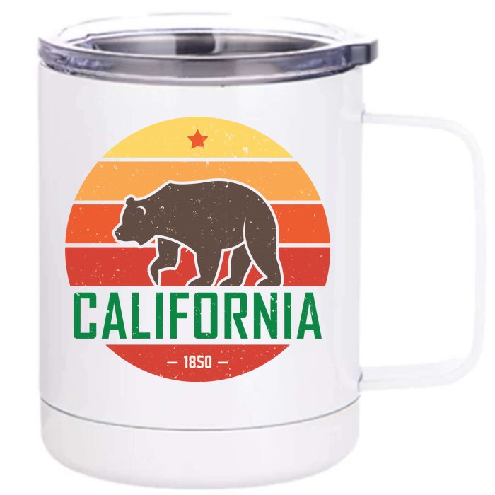 California Retro Circle Front & Back 12oz Stainless Steel Tumbler Cup