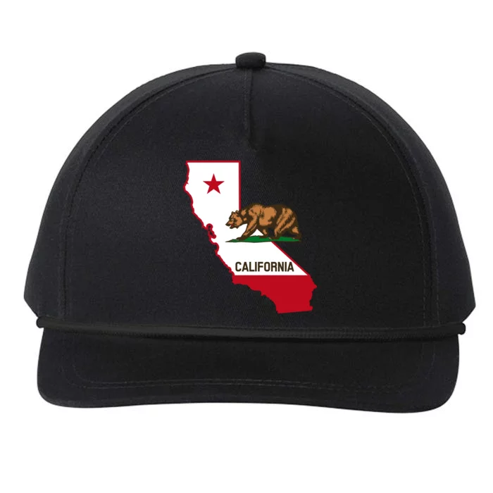 California State Bear Flag Snapback Five-Panel Rope Hat