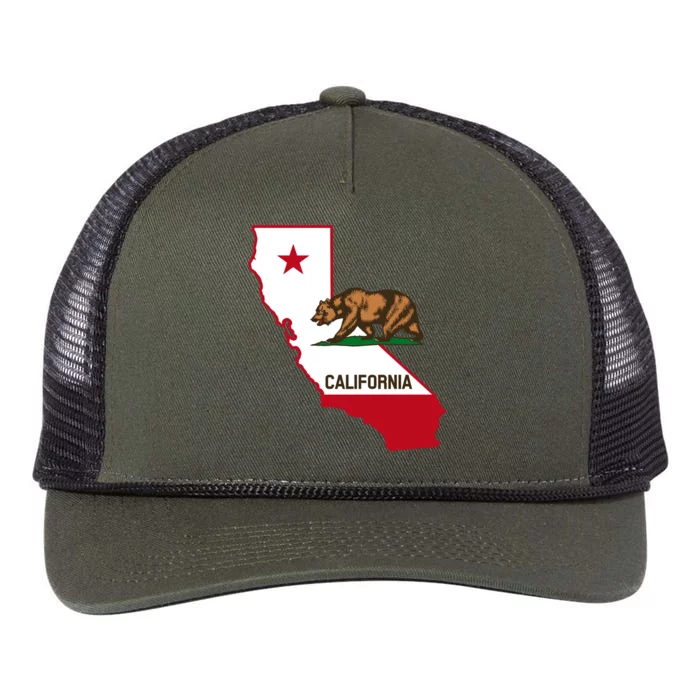 California State Bear Flag Retro Rope Trucker Hat Cap