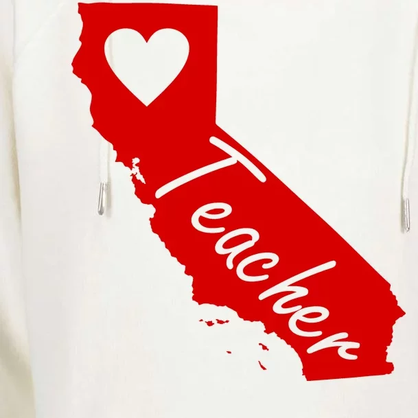 California State Teacher Red For Ed Womens Funnel Neck Pullover Hood