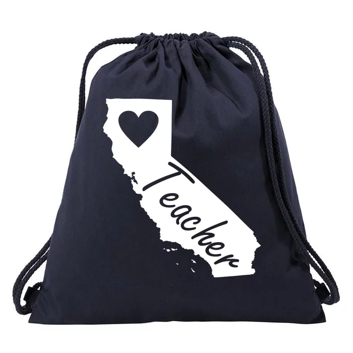 California State Teacher Red For Ed Drawstring Bag