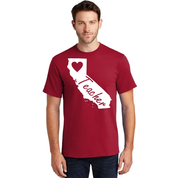 California State Teacher Red For Ed Tall T-Shirt