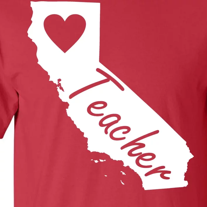 California State Teacher Red For Ed Tall T-Shirt