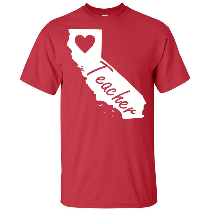 California State Teacher Red For Ed Tall T-Shirt