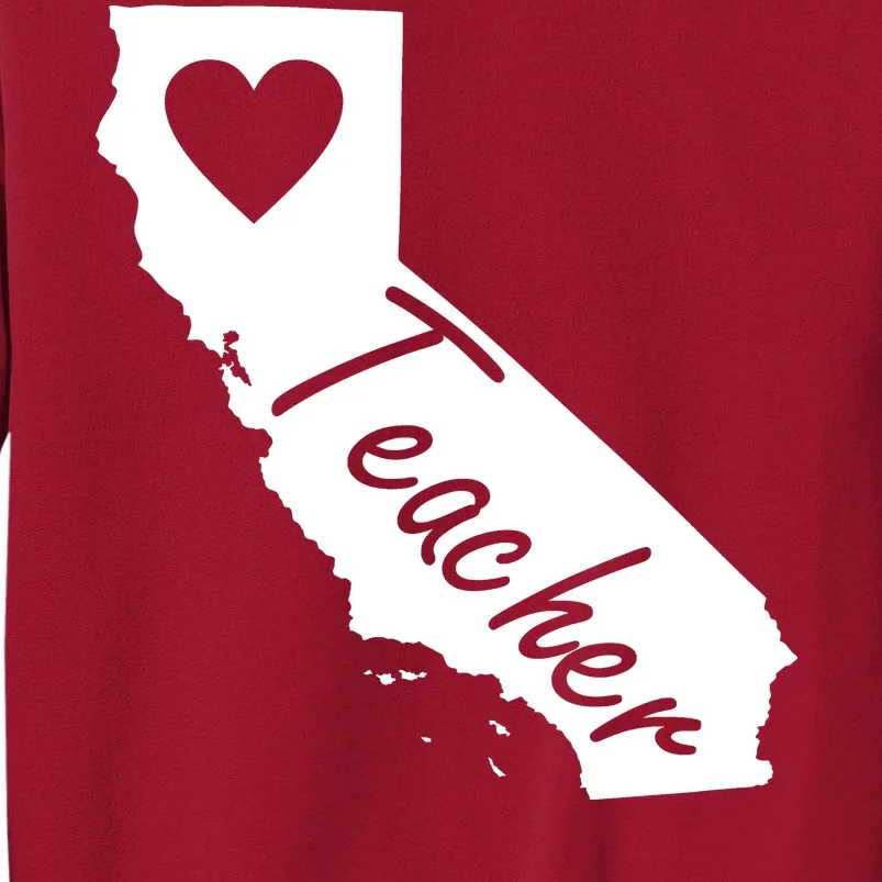 California State Teacher Red For Ed Tall Sweatshirt