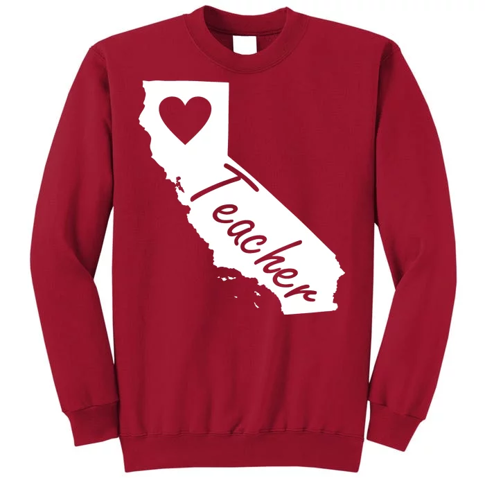 California State Teacher Red For Ed Tall Sweatshirt