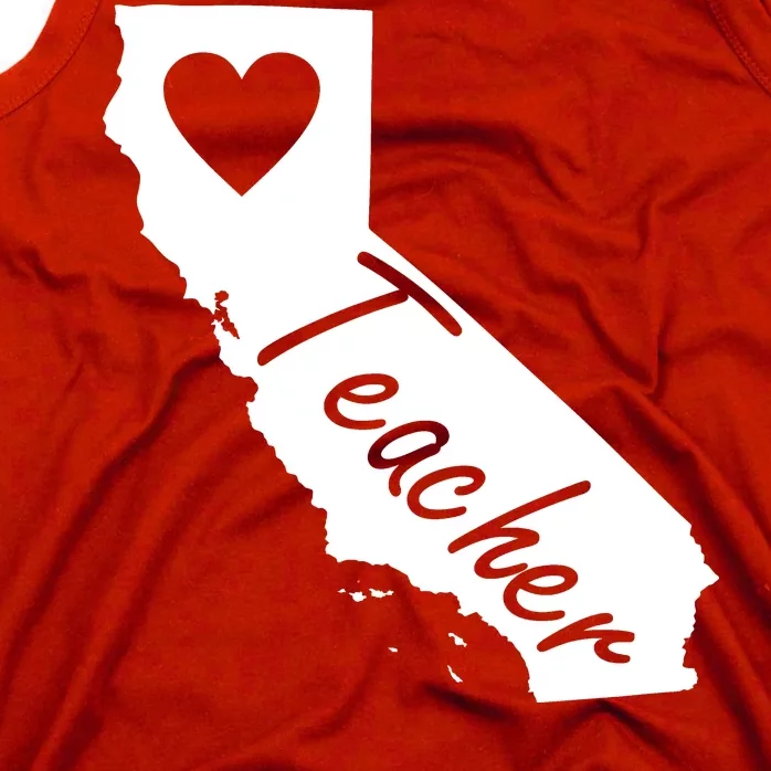 California State Teacher Red For Ed Tank Top