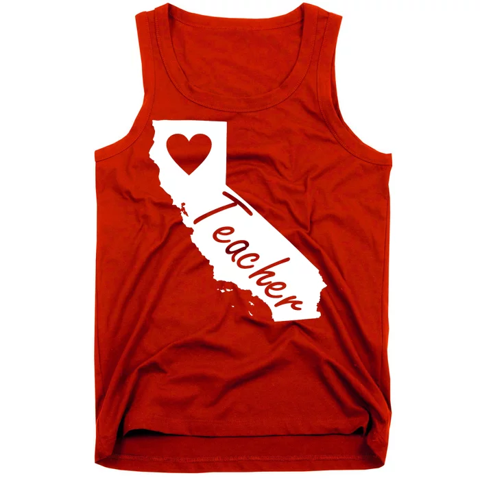 California State Teacher Red For Ed Tank Top