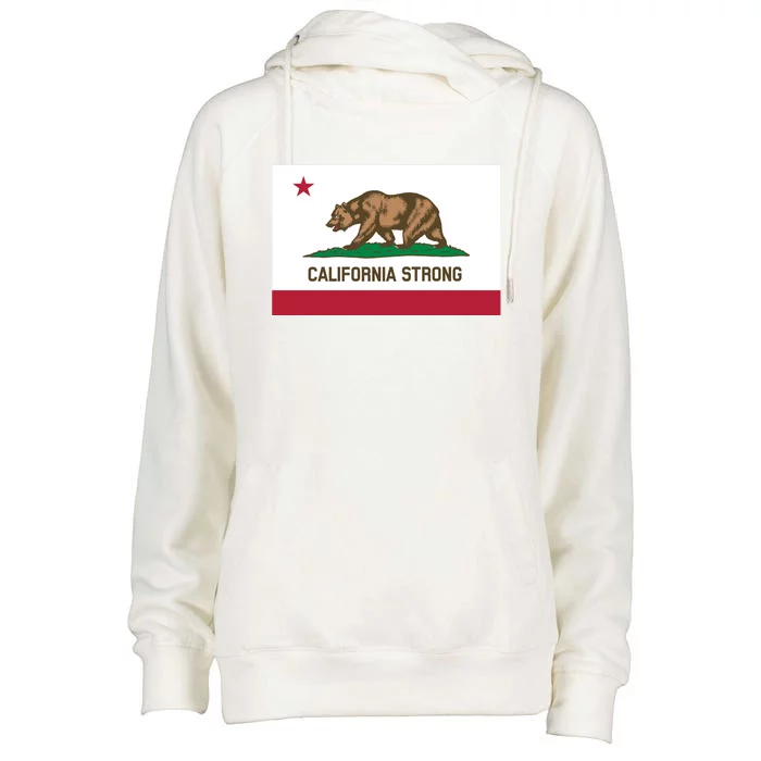 California Strong Flag Womens Funnel Neck Pullover Hood