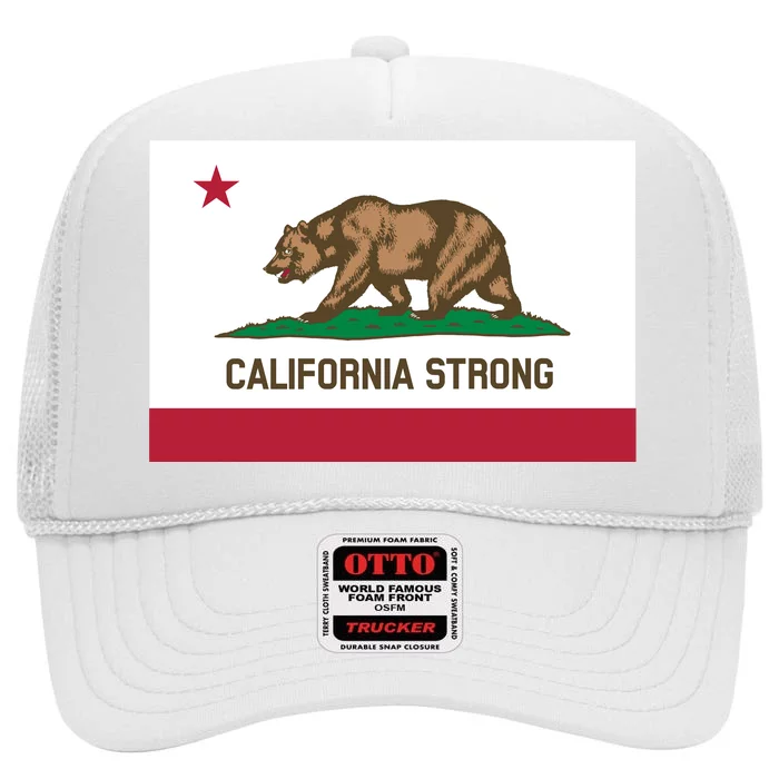 California Strong Flag High Crown Mesh Trucker Hat